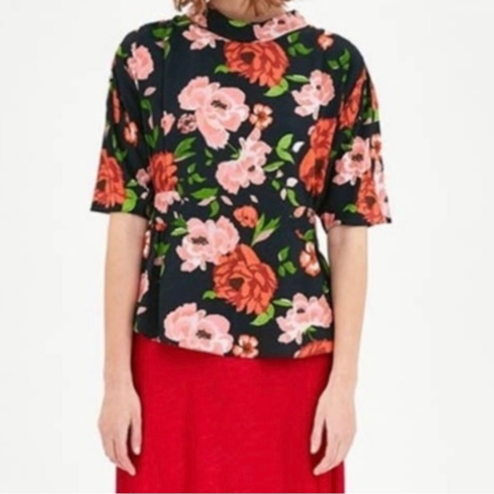 Zara Trf Collection floral blouse